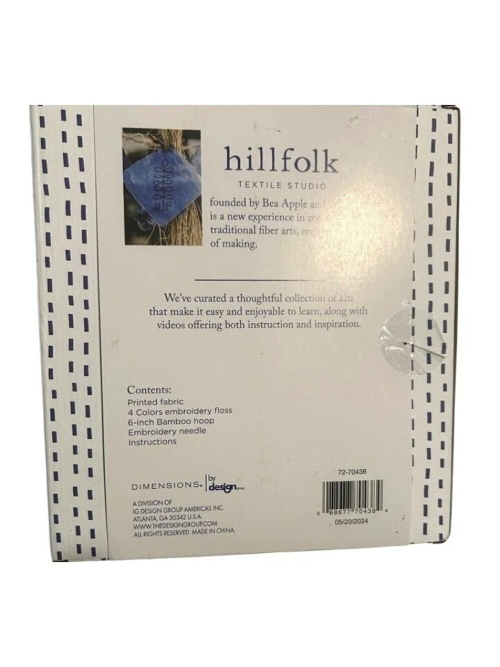 Hillfolk Sampler Embroidery Kit 6" Bamboo Hoop & Thread For 1 Stitch Design NSB - Picture 4 of 5